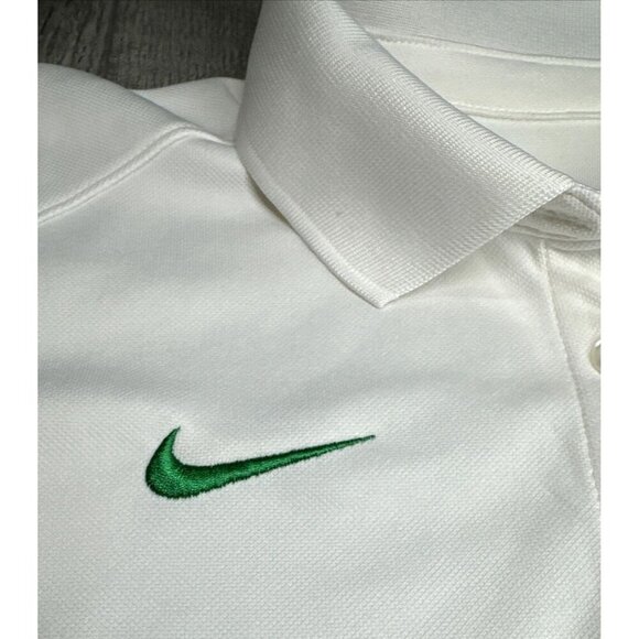 Nike Polo Shirt Womens Medium White Brazil Olympics Logo Dri Fit Stretch‎ Golf - Picture 4 of 10